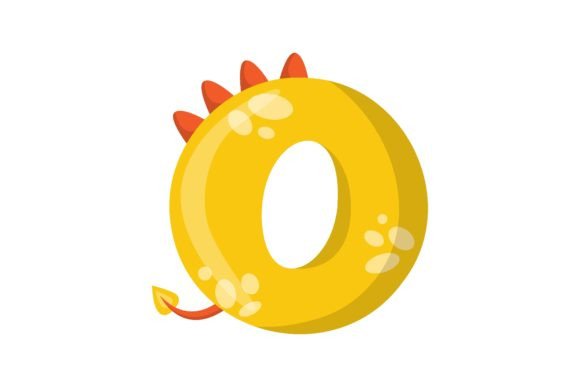 Alphabet Letter O in Dinosaur Font Vecto: A Creative Resource for Early Education