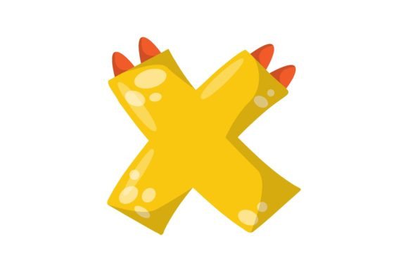 Alphabet Letter X in Dinosaur Font Vector