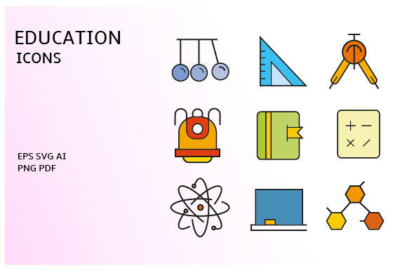 Mastering Visual Communication with the Education School and Subject Icons Set