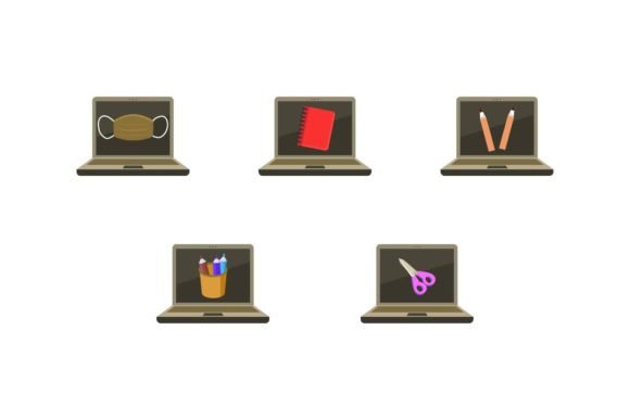 School Laptop Education: Digital Design Assets