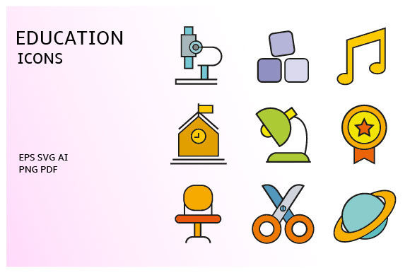 Streamlining Visual Communication with the School and Education Icons Vector Set
