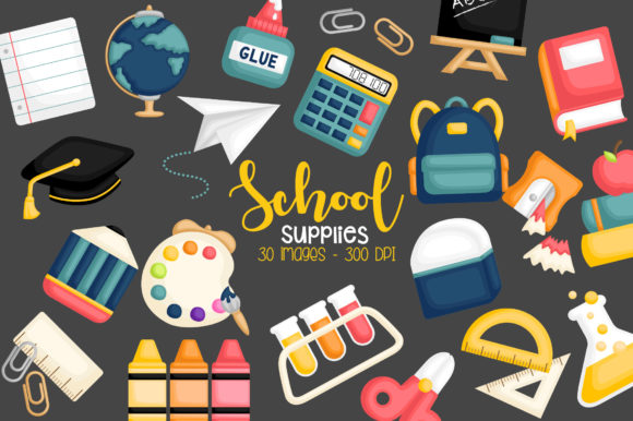 Transforming Educational Design with High-Quality School Supplies Clipart