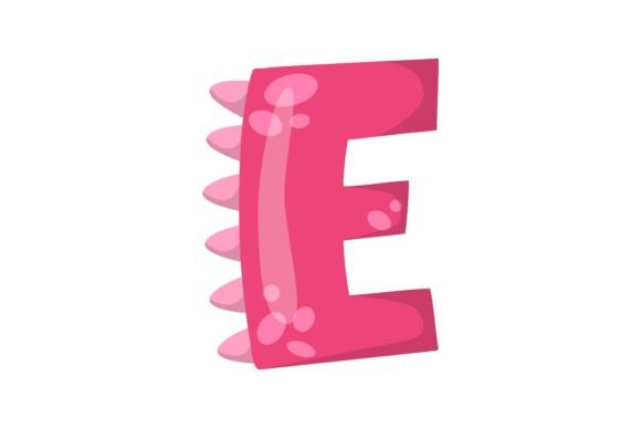 Unlocking Early Literacy with Alphabet Letter E in Dinosaur Font Vecto