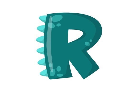 Unlocking Early Literacy with Alphabet Letter R in Dinosaur Font Vecto